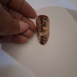 Copper Hammered Nail Ring